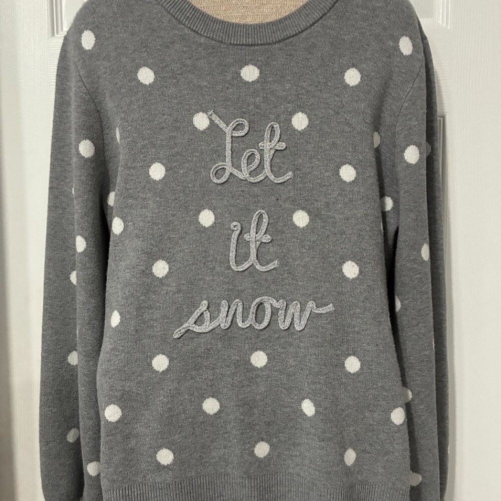 Polka Dot Sweater - Let it Snow (L)